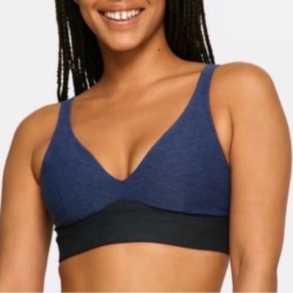 Outdoor Voices Navy and Black Sports Bra